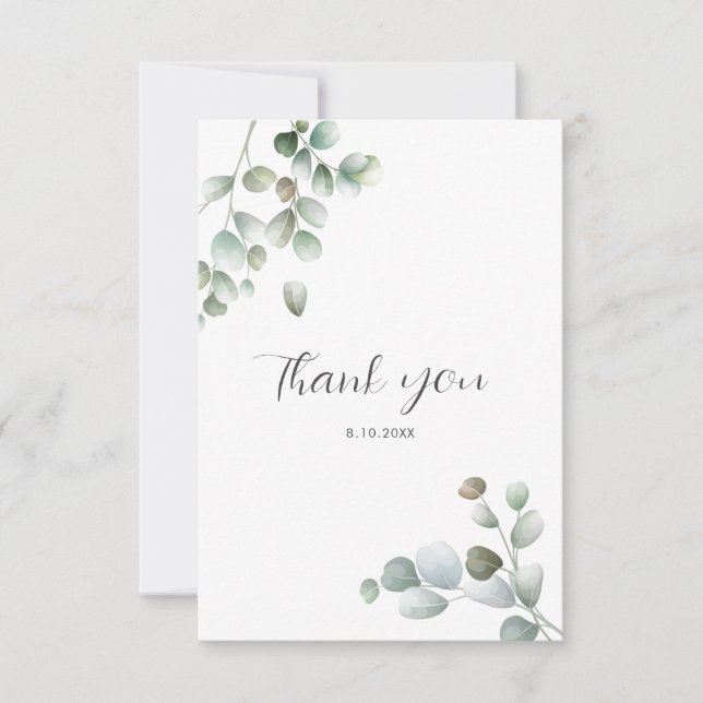 Möhippan elegant Watercolor Script Tack Kort (Framsida)