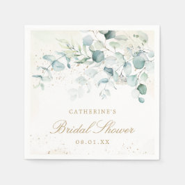 Möhippan Eleganten Eucalyptus Greenery Guld Pappersservett