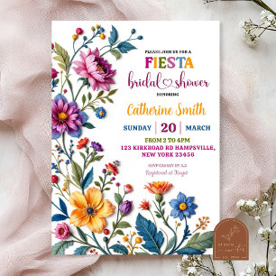 Möhippan Embroidery Blommönster i Mexiko Inbjudningar