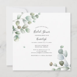 Möhippan Eucalyptus Elegant för vattenfärgsskript Inbjudningar