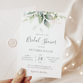Möhippan Eucalyptus Greenery Guld Löv Inbjudningar