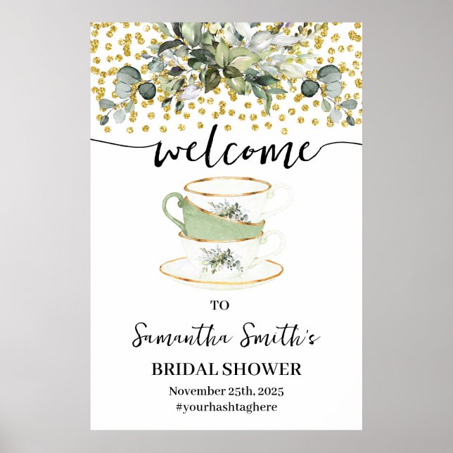 Möhippan Eucalyptus Guld Welcome Tea Poster (Framsidan)