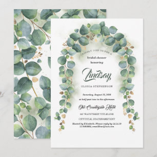 Möhippan Eucalyptus och Guld Grey Garland Inbjudningar