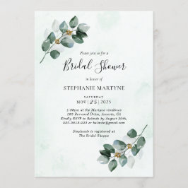 Möhippan Eucalyptus Watercolor Löv  Inbjudningar