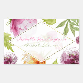 Möhippan Exquisite Guld Framework Watercolor Rektangulärt Klistermärke