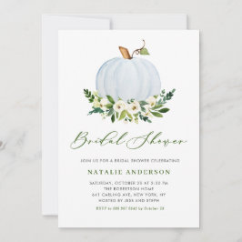 Möhippan Fall för Blommigt av blått pumpkin-färg Inbjudningar