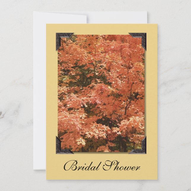 Möhippan Fall Orange Löv Inbjudningar (Framsida)