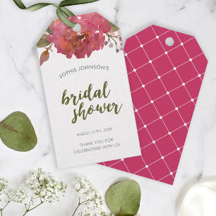 Möhippan Favorittagg för Blommigten lila vattenfär Presentetikett