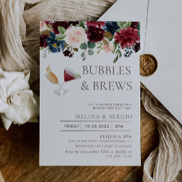 Möhippan finare Classic Flower Bubbles & Brews Inbjudningar