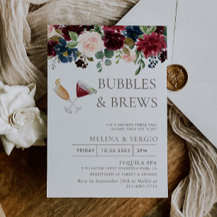 Möhippan finare Classic Flower Bubbles & Brews Inbjudningar