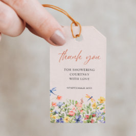 Möhippan Flowers och Dragonflies Tack Presentetikett