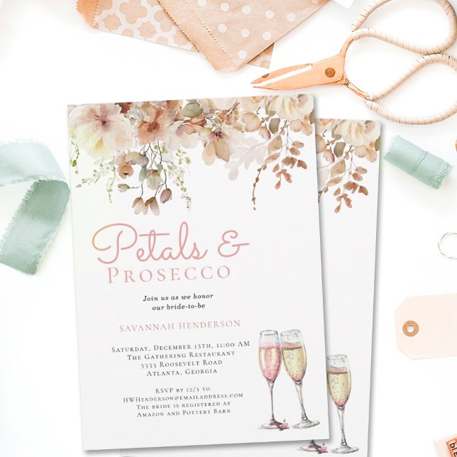 Möhippan för Blommigt av Petals och Bubly Prosecco Inbjudningar (Skapare uppladdad)