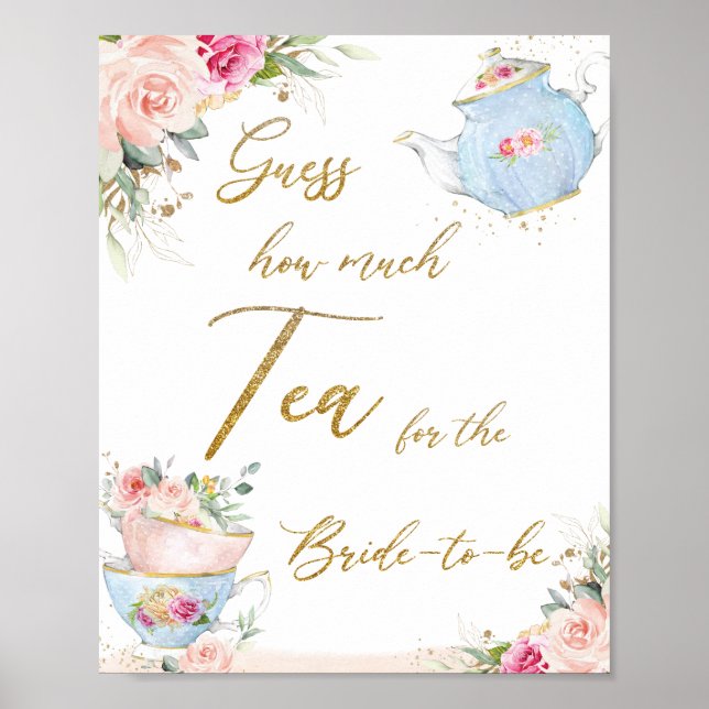 Möhippan för  Blommigt gissar hur mycket tea Poster (Framsidan)
