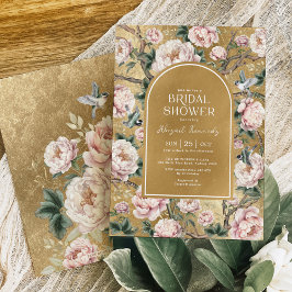 Möhippan för Blommigten för  Guld Chinoiserie Peon Inbjudningar