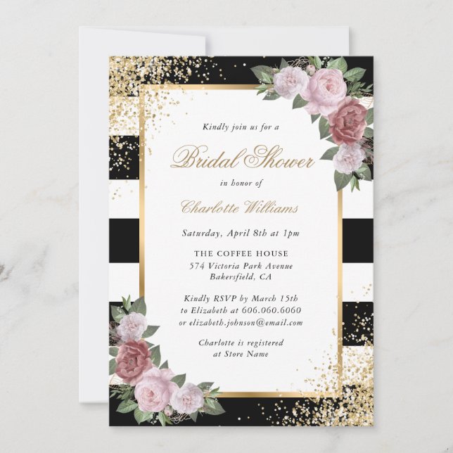 Möhippan för Blommigten vid  Rosan Svarta Guld Gli Inbjudningar (Framsida)