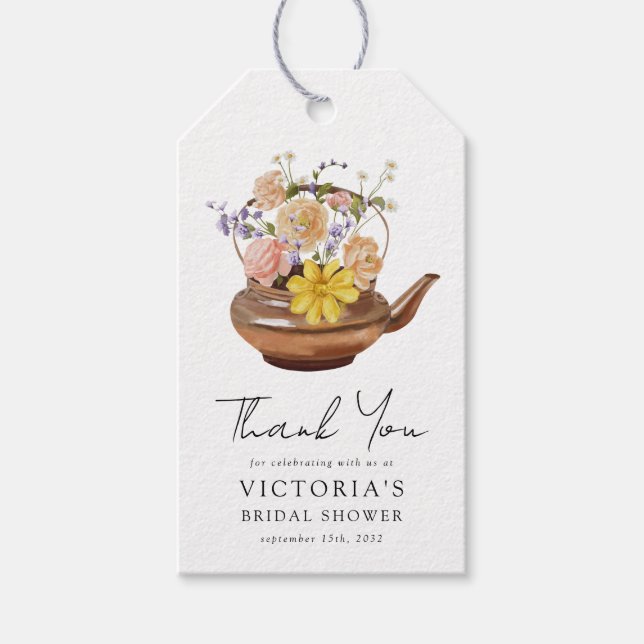 Möhippan  för blommigtens Tekanna - favoriter Presentetikett (Framsidan)