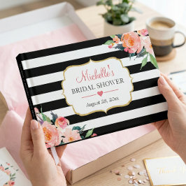 Möhippan för botaniska Blommigten Black White Rand Gästböcker