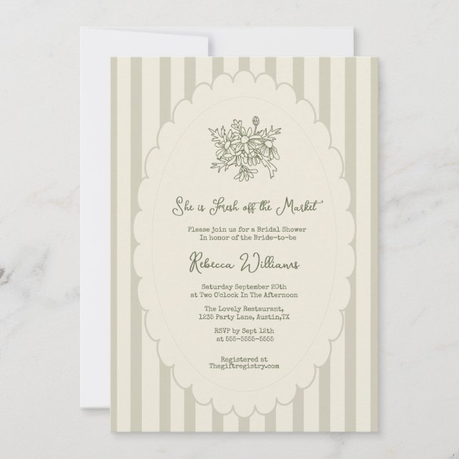 Möhippan för Grönt av försäljningsmarknaden Inbjudningar (Framsida)