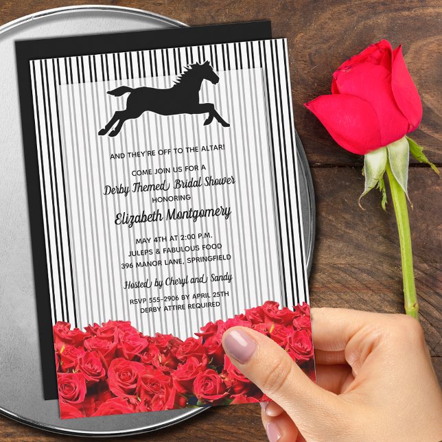 Möhippan för kapplöpningshäst och Ro Derby Inbjudningar (Order INSTANT DOWNLOAD to send digitally or PRINTED invitations to mail or both!)