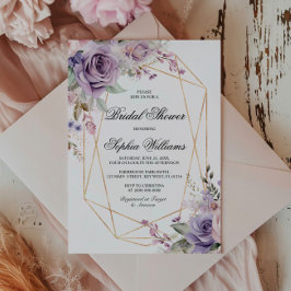 Möhippan för lila och  Ro-blommor Inbjudningar