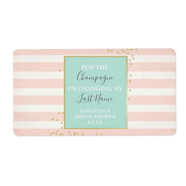 Möhippan för Mini Champagne-etikett Fraktsedel (Framsidan)