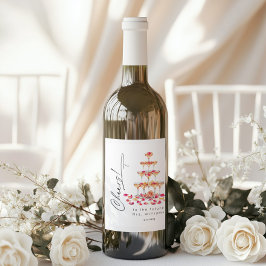 Möhippan för minimalistiskt Petals och Prosecco Ch Vinflaska Etikett