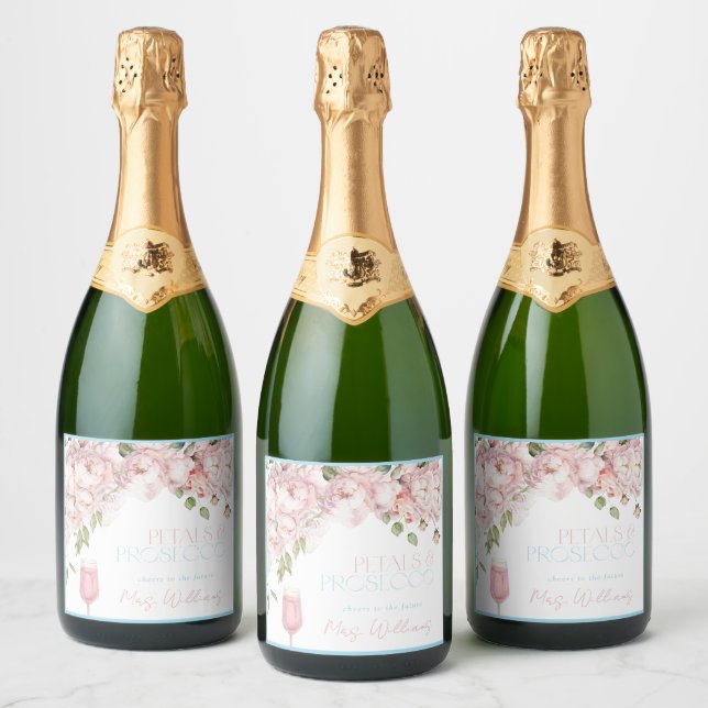 Möhippan för Petals och Prosecco Rosa ros Blommigt (Flaskor)