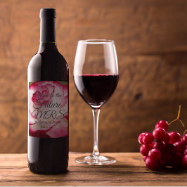 Möhippan för rosa och Vit ros Personlig Vinflaska Etikett