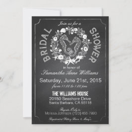 Möhippan för schalkboard Seahorse Seashells Inbjudningar