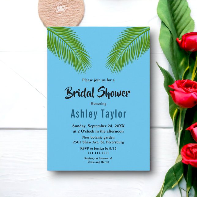 Möhippan för tropisk kuststrupe Handflatan Inbjudningar (Skapare uppladdad)