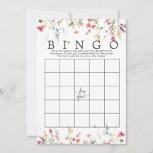 Möhippan för Wildblomma Blommigt Bingo Game-dusche