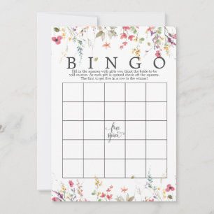 Möhippan för Wildblomma Blommigt Bingo Game-dusche Inbjudningar