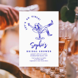 Möhippan funky Hand plockade Scribble Retro Inbjudningar