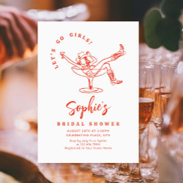 Möhippan funky Hand plockade Scribble Retro Inbjudningar