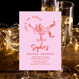 Möhippan funky Hand plockade Scribble Retro Inbjudningar