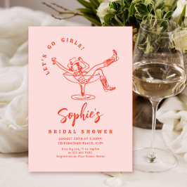 Möhippan funky Hand plockade Scribble Retro Inbjudningar