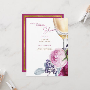 Möhippan Fuschia & Guld Elegant Inbjudningar