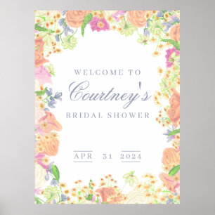 Möhippan Garden Party Blommigt Välkommen Poster