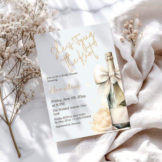 Möhippan gifter sig Gult Bow för Butter Inbjudningar (Skapare uppladdad)