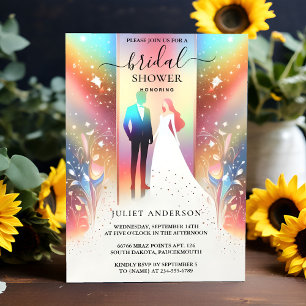 Möhippan Glam Bright Pastel Ombre Glitter Inbjudningar