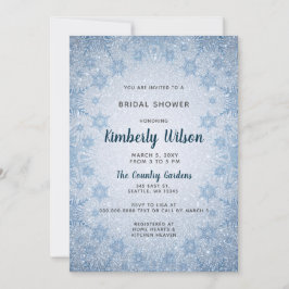 Möhippan Glitter Blue Snöflingor vintertid Inbjudningar