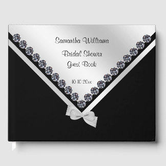 Möhippan Glitzy Diamonds & Silver Bow Gästböcker