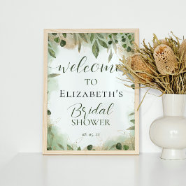 Möhippan Greenery Foliage Grönt Guld Välkommen Poster