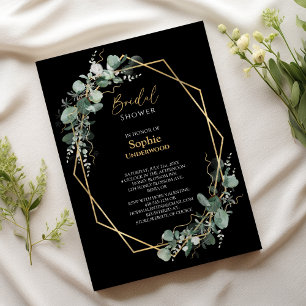 Möhippan Grey Guld Simple Black Bröllop Inbjudningar