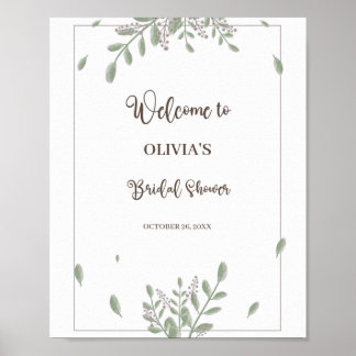 Möhippan Grey Watercolor Blommigt Välkommen Poster