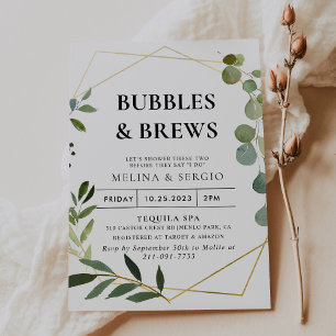 Möhippan grönt Eucalyptus Bubbles & Brews Inbjudningar