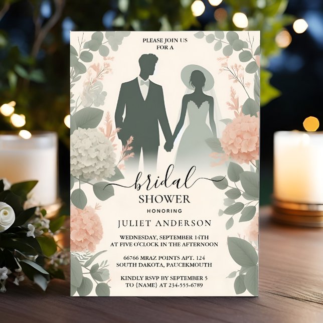 Möhippan Grönt för  Peach Mint Moss Sage Inbjudningar (Skapare uppladdad)