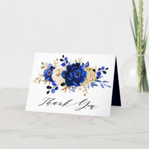 Möhippan Guld Blommigt i Royal Blue Gult Tack Kort