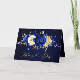 Möhippan Guld Blommigt i Royal Blue Gult Tack Kort