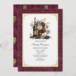 Möhippan guld, flottan och Burgundy Vin Tasting Inbjudningar